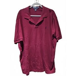 Polo Ralph Lauren Maroon Short Sleeve Polo Men's Sz  XXL 100% Cotton